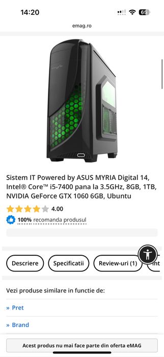Myria digital 14 i5 7400 gtx 1060 16 ram