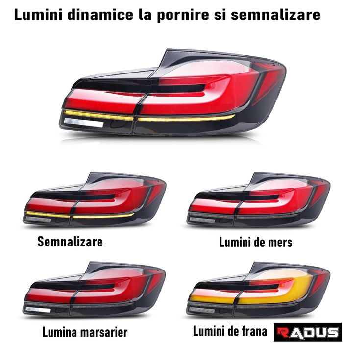 Stopuri LED BMW Seria 5 F10/F18 2010-2017 Retrofit G30 LCI Design fact