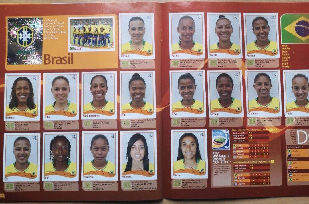 Panini album complet raritate! Germania 2011 mondial feminin 11 excel