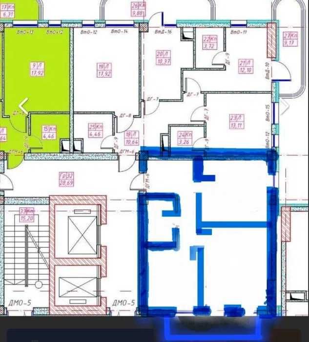 Современный ЖК PARKWOOD, комнат 2в3, 66м2, Коробка, ор-р Госпитальный