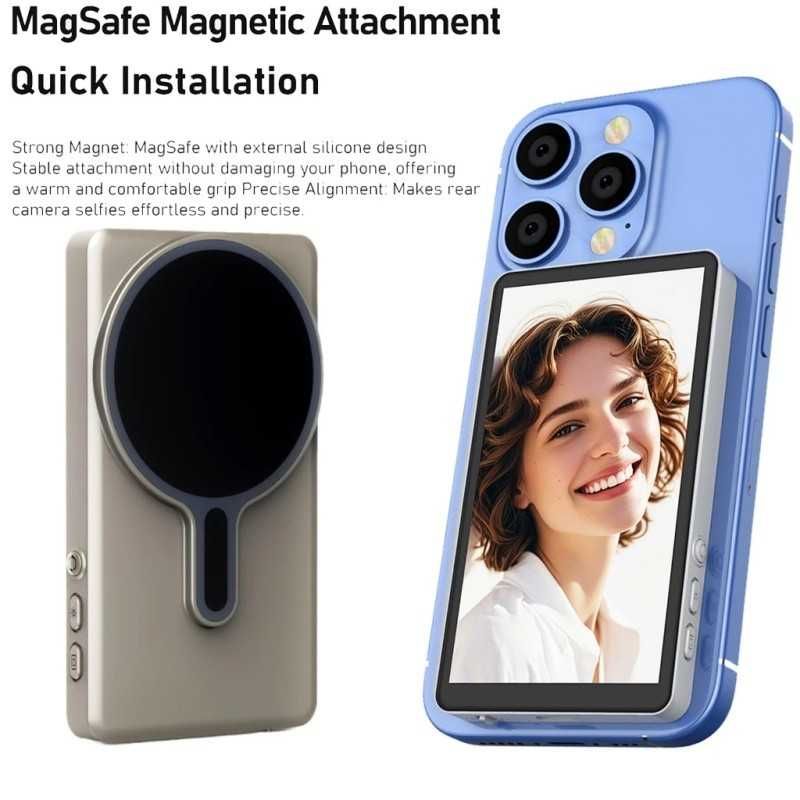 Magnetic selfie screen