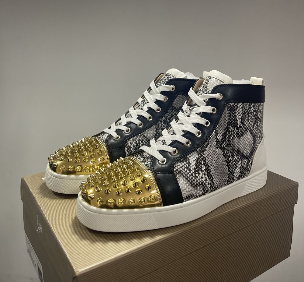 Christian Loublutin High Animal Print Gold