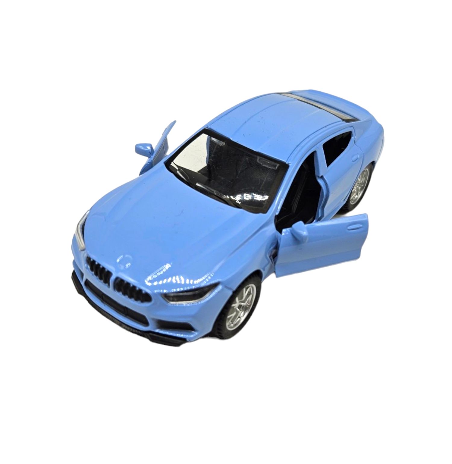 Masinuta metalica BMW,Usi mobile,Albastru deschis, Scara 1:32, 11cm