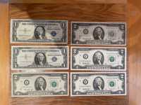 Bancnote 2 dolari si un dolar
