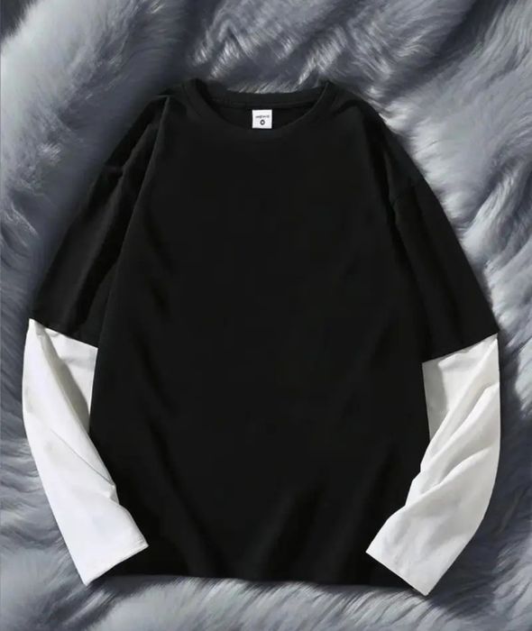 Мужская Повседневная Футболка с Длинным Рукавами.