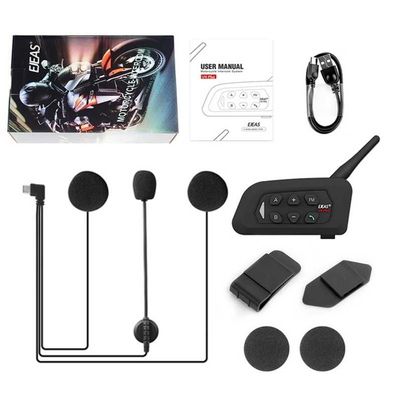 EJEAS V4 Plus  Интерком слушалка Bluetooth 1500M 4 ездача