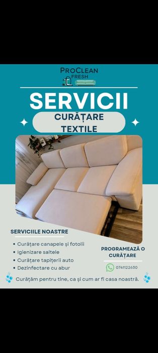 Curățare profesională tapițerii, saltele și canapele