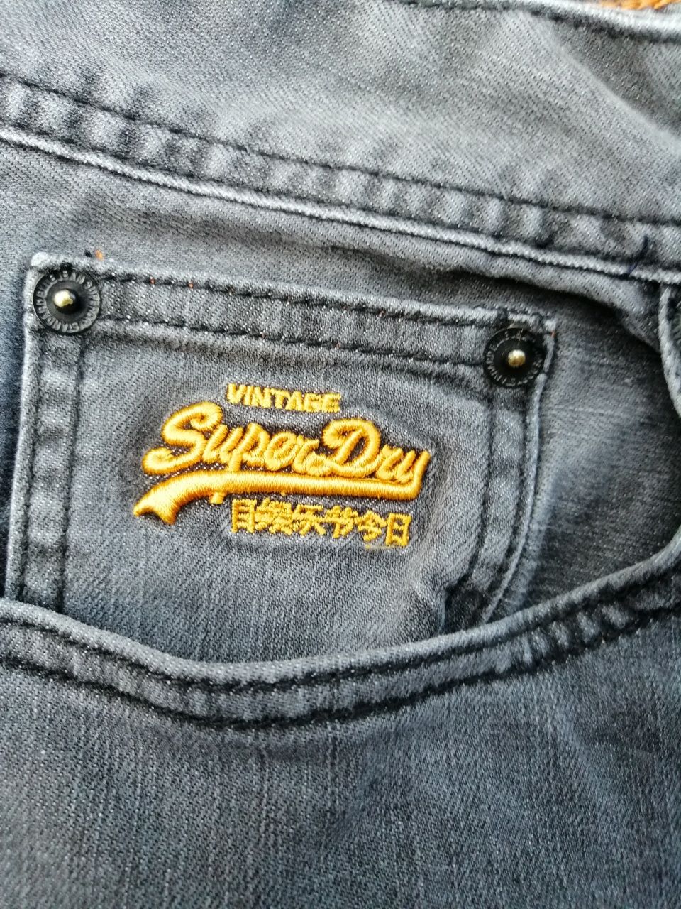 SUPERDRY Copper Black Denim  Supre Skinny de damă, mărimea 28 W, 32 L.