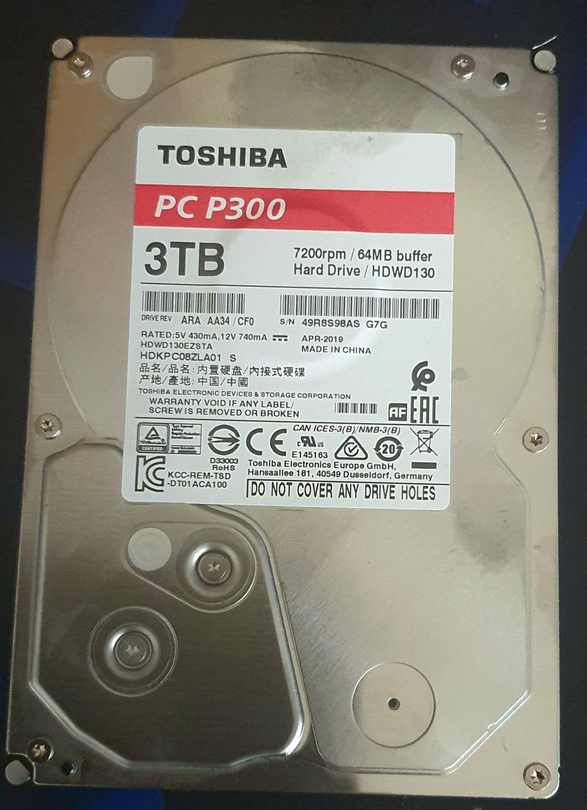 HDD 3TB. 3,5". Toshiba