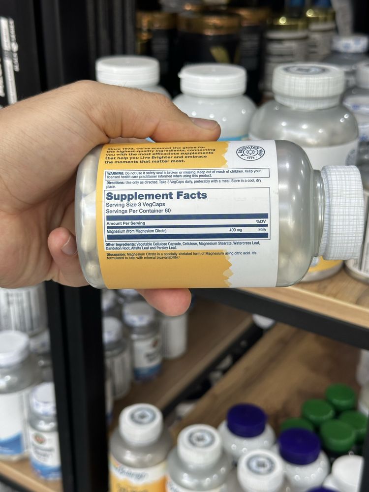 Solaray Magnesium Citrate 400 mg 180 капсул