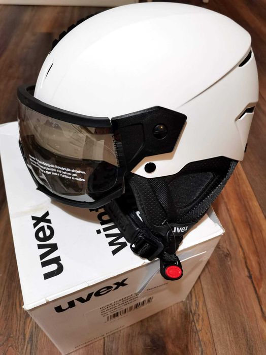 Casca schi UVEX Instinct Visor White Mat , marime 53 - 56 (cm)