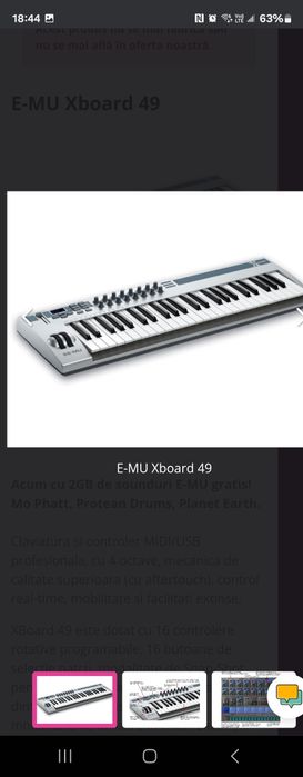 Clapa midi profesionala studio E-MU 49