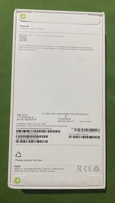 Iphone 16 Alb 128 Gb sigilat