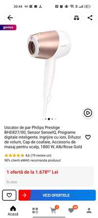 Uscător de păr Philips Sense IQ