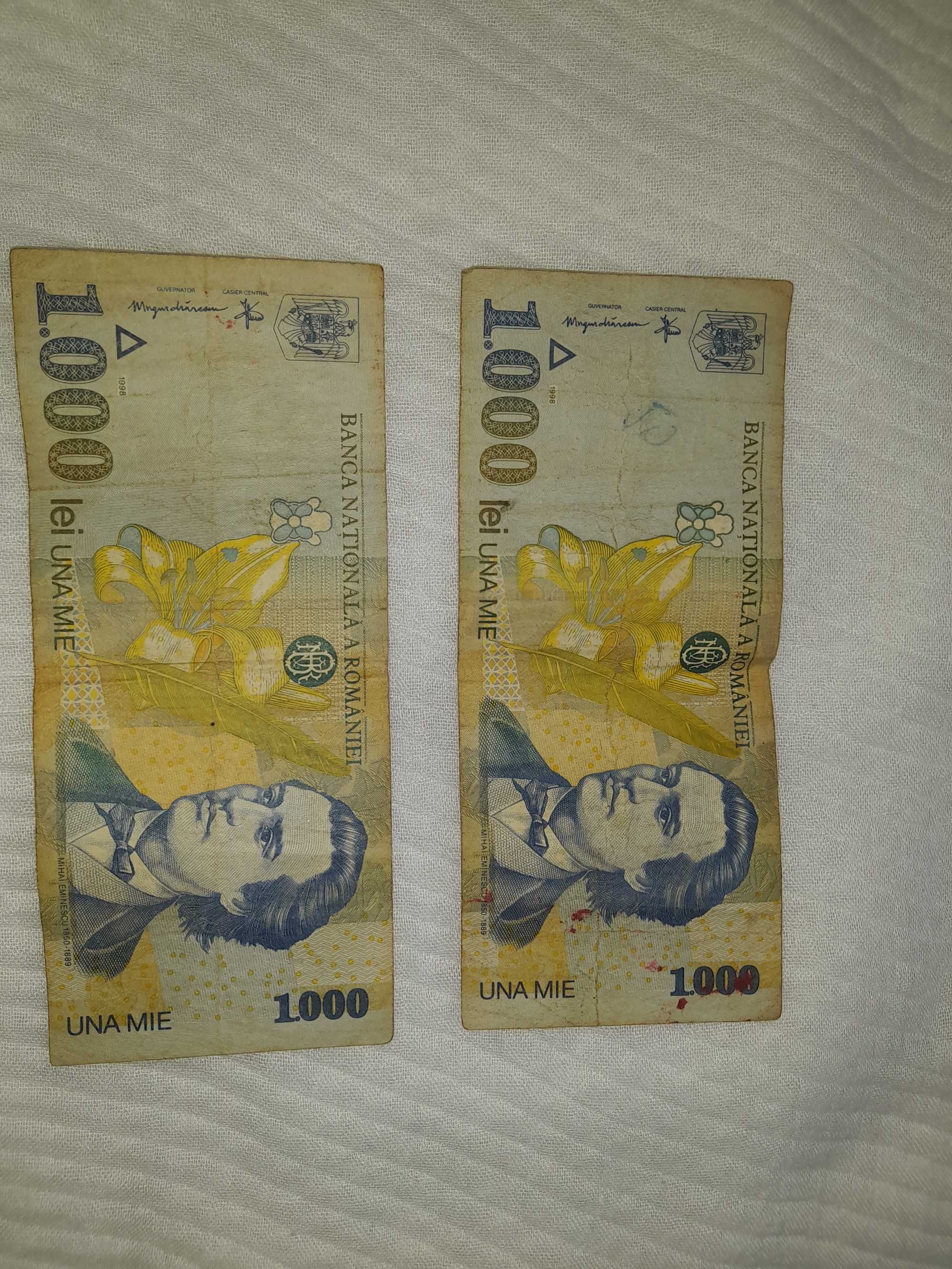 Bancnote 1000 lei Mihai Eminescu/1998