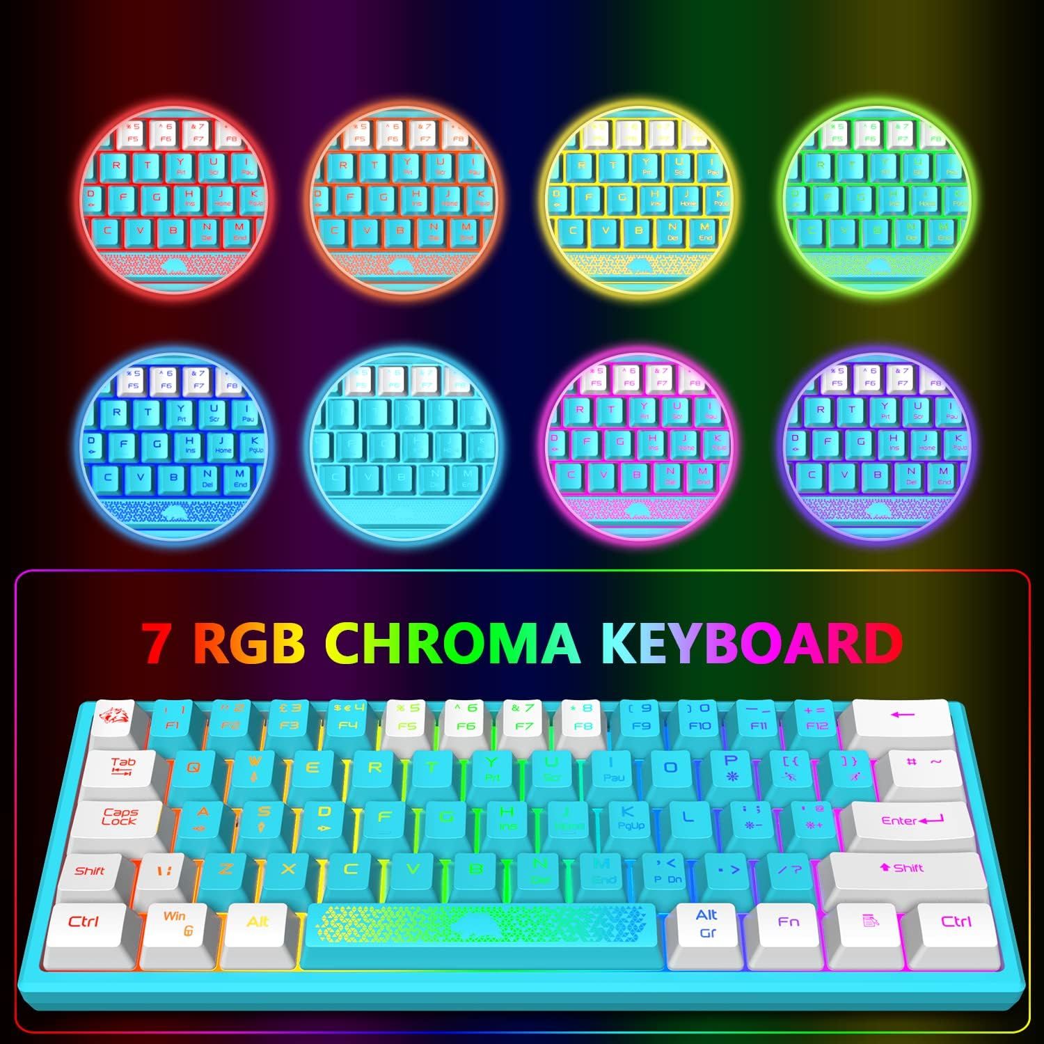 Tastaturi de gaming cu fir Layout UK 60%, RGB, mechanical feel