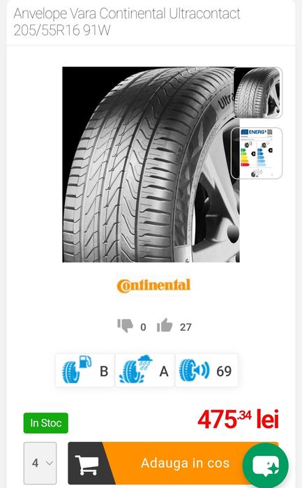 Anvelope Continental UltraContact