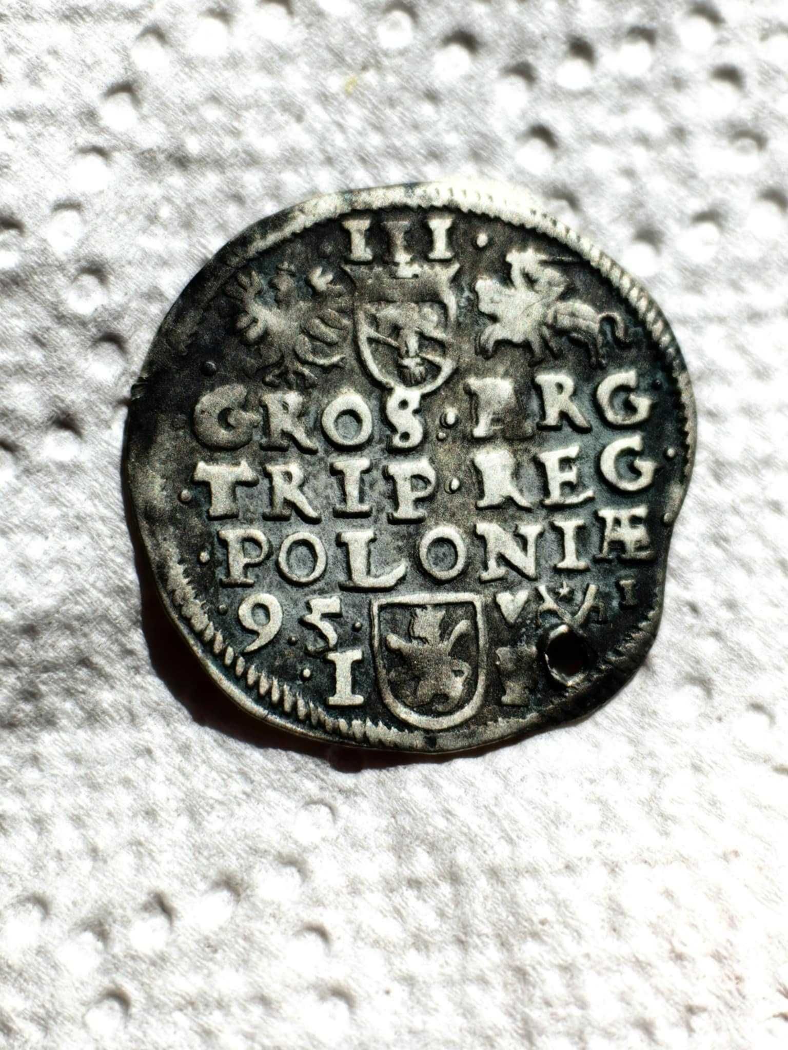 Moneda de Argint Triplu Gros Polonez 1595