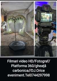 Filmari video , gheata carbonica ,macara video si platforma 360