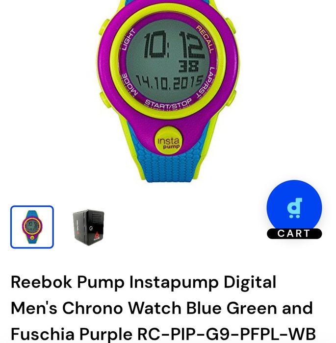 Ceas Reebok Pump Instapump Digital Chrono Watch Blue Green and Fuschi