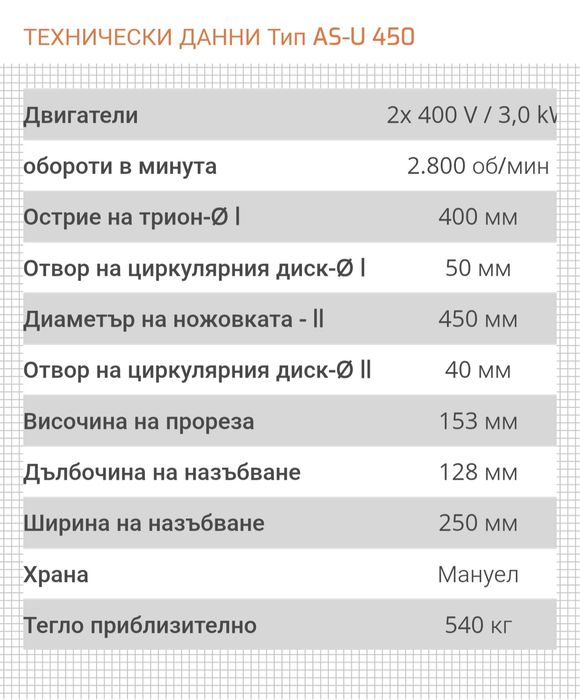 Фасаден трион GRAULE AS - U - 450 -Германия за дограма