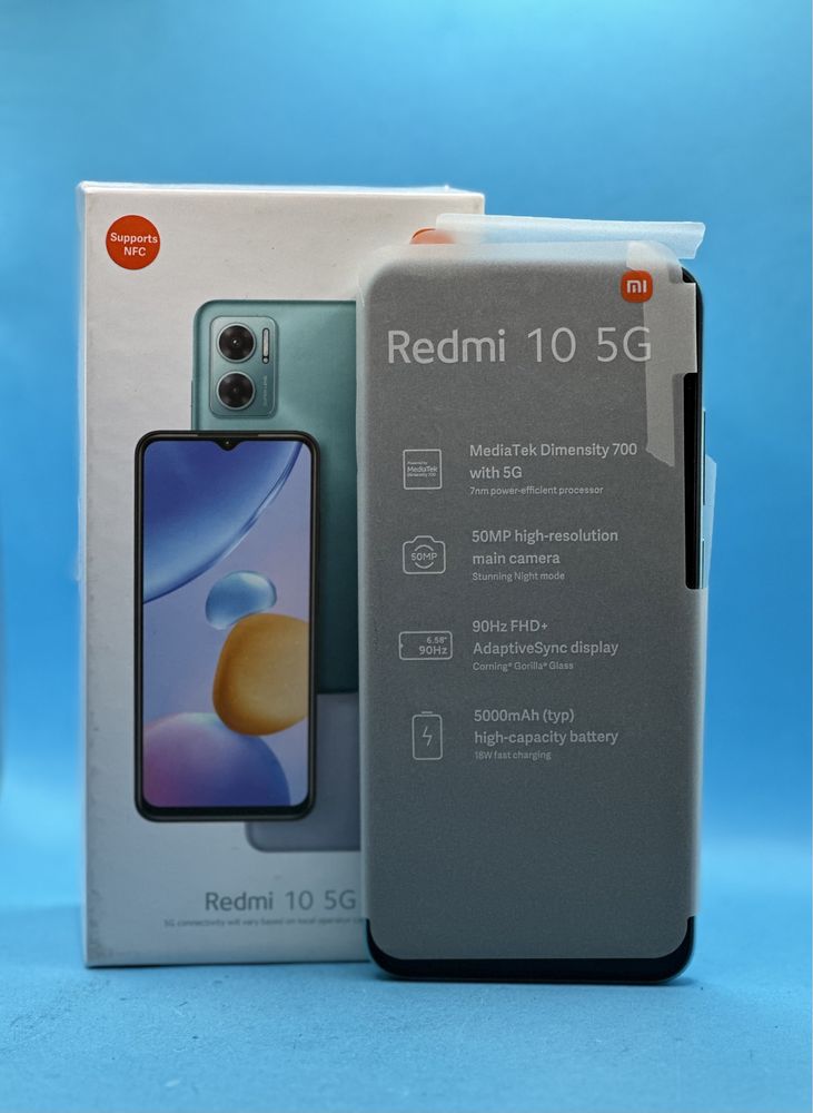 НОВ!!! Xiaomi Redmi 10 5G, 4GB, 64GB, Aurora Green