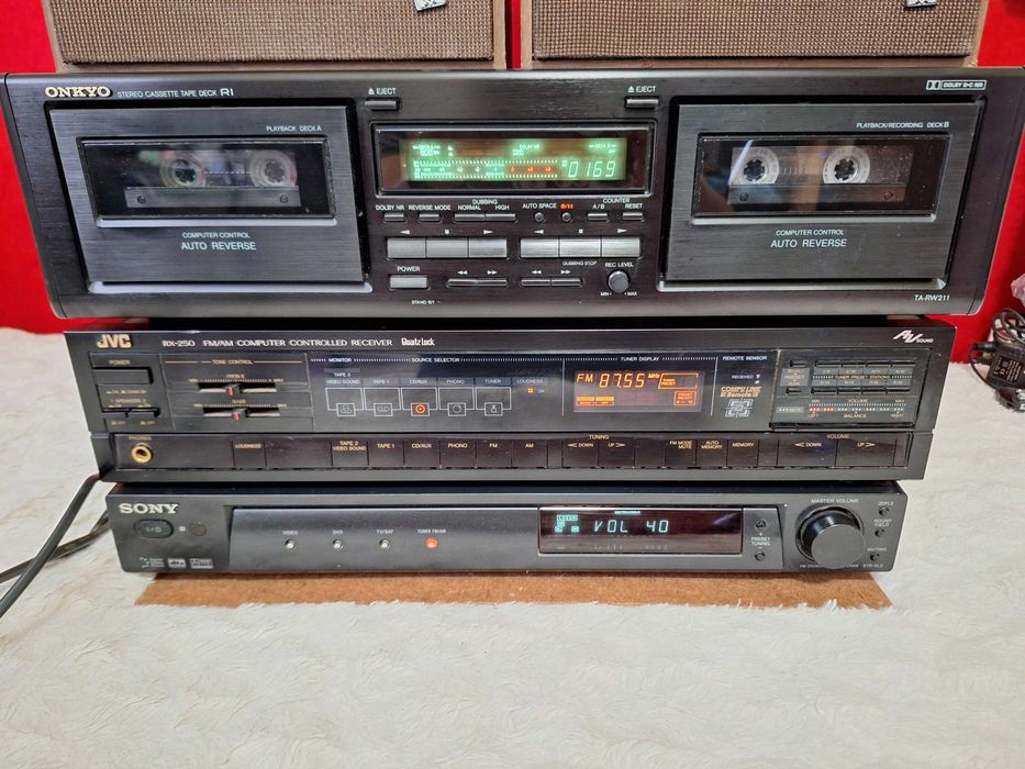 boxe Tellefunken statie JVC RX250 Sony STR-SL5 deck cas Onkyo TA-RW211