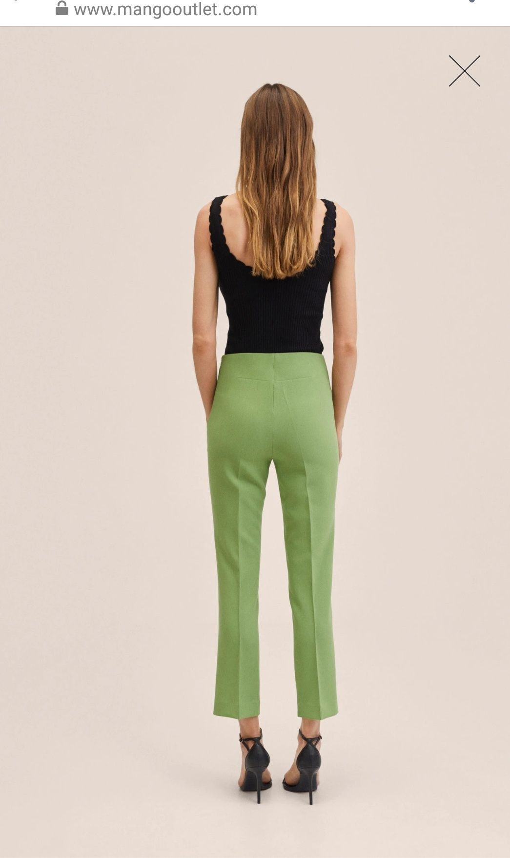 Pantaloni Mango verde mar M