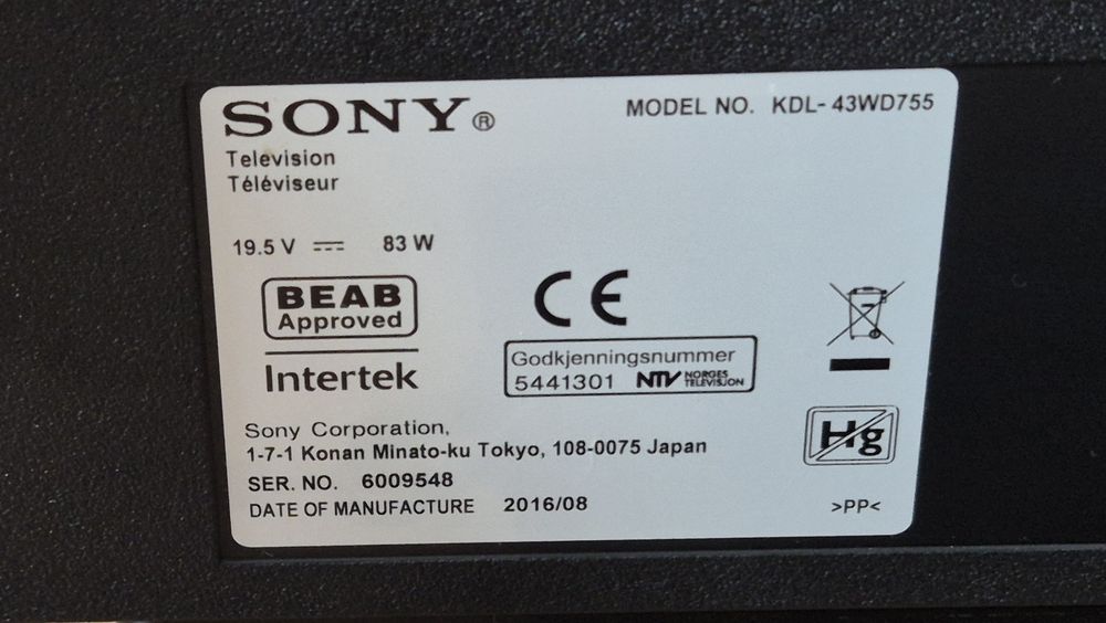 Sony KDL-43WD755 Full HD, Smart, WiFi