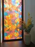 Folie decorativa tip sablare cu model, latime 90 cm