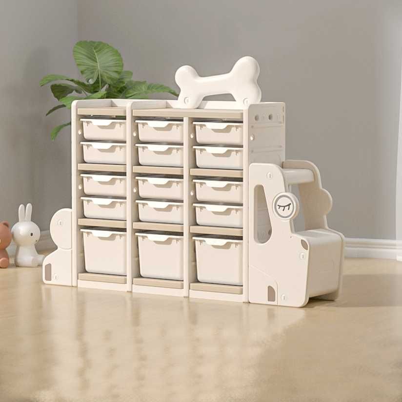 Детский стеллаж DOG с ящиками для хранения игрушек, пластиковый