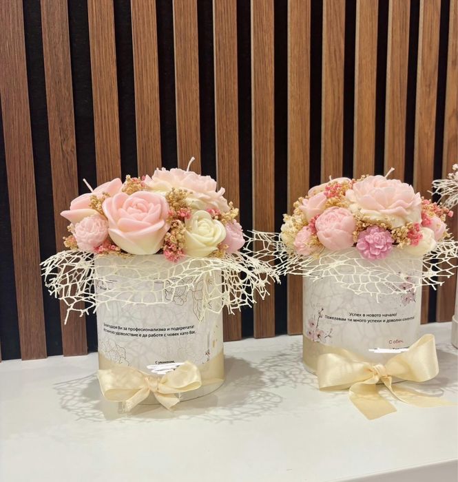 Букет от свещи с персонализирано послание