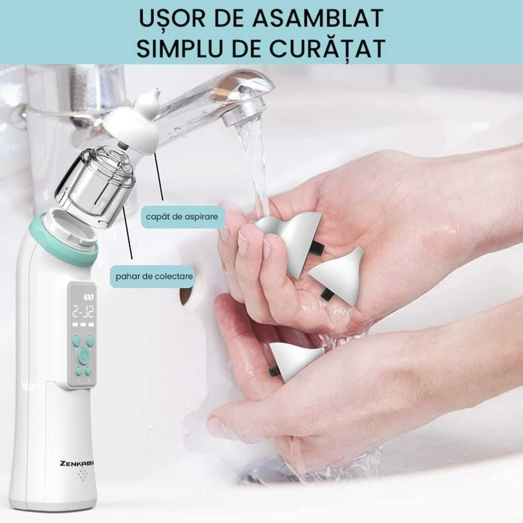 Aspirator nazal electric silentios pentru bebelusi si copii, 5 Trepte