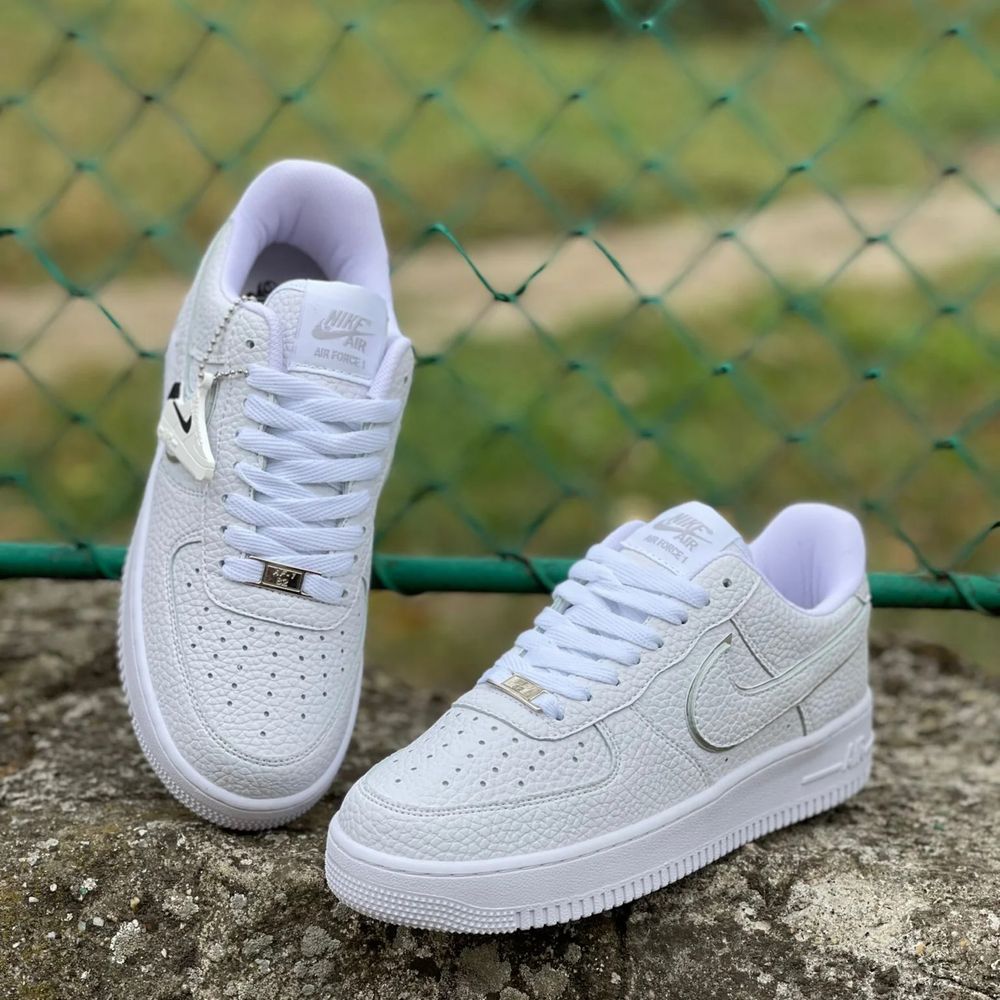 Adidasi Nike Airforce 1 low full albi white - premium