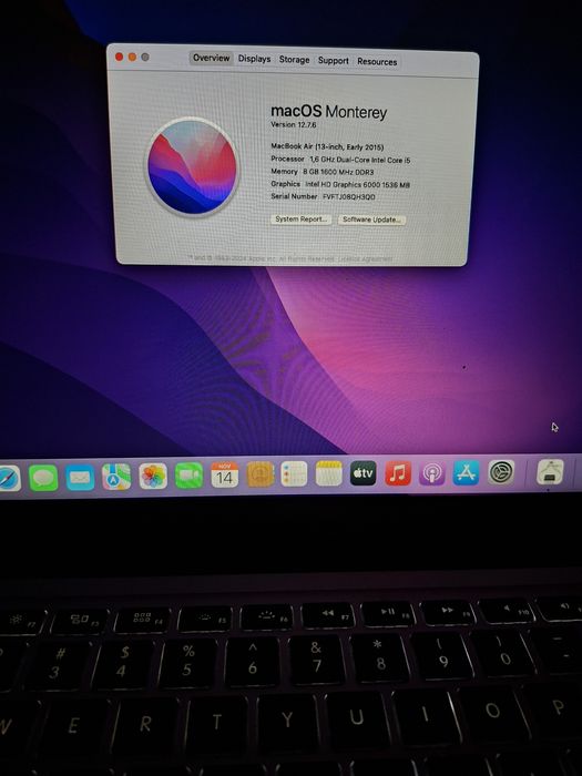 Macbook Air 13 2015, i5, 8Gb, 128Ssd