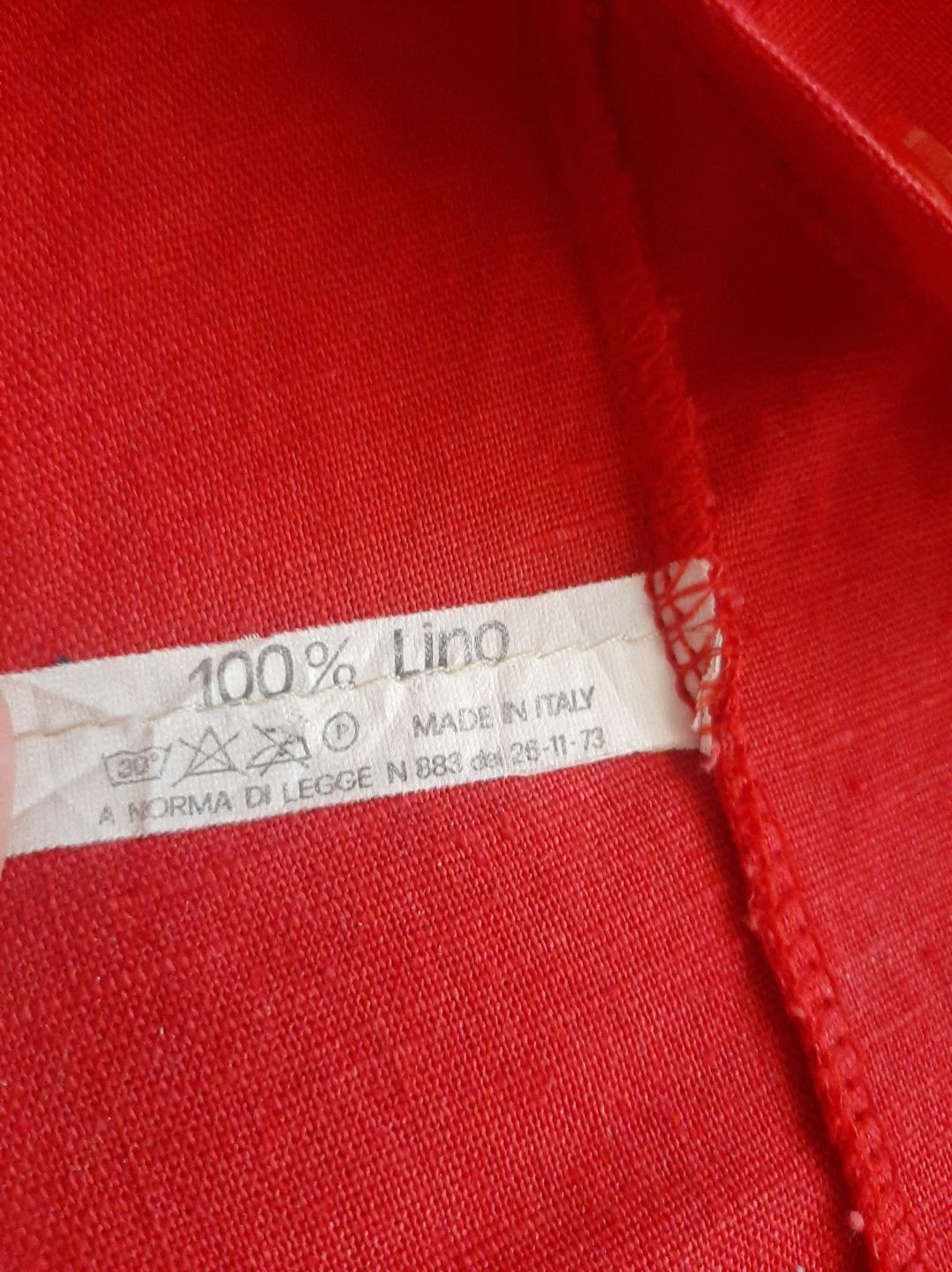 Рубашка красная лён, итальянская, размер М или 44-46