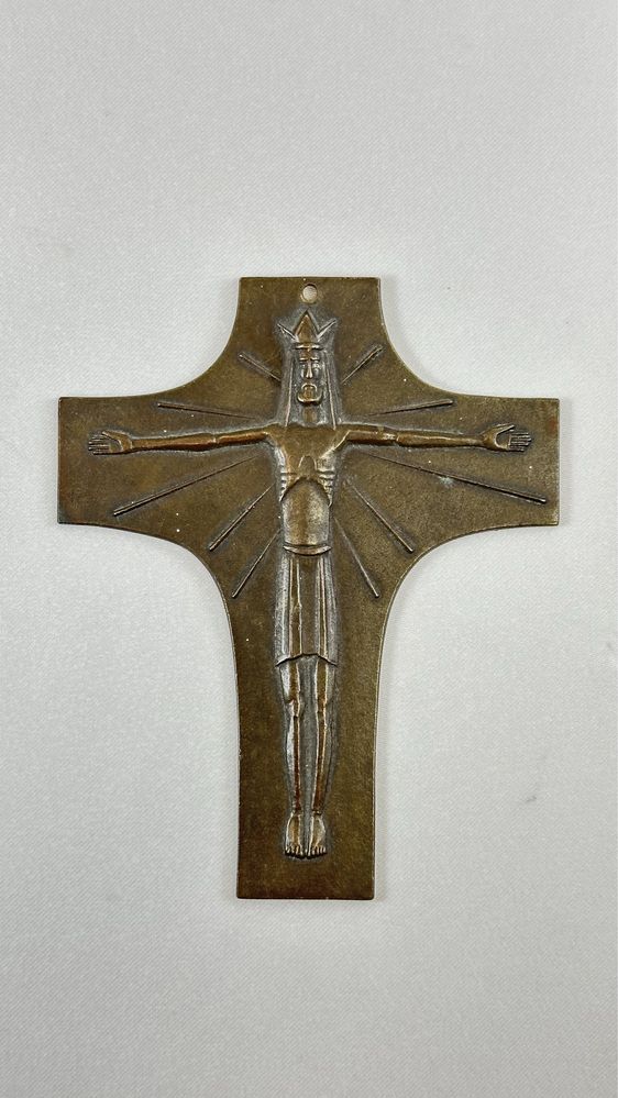 Isus pe Cruce din bronz veche crucifix vintage pendant