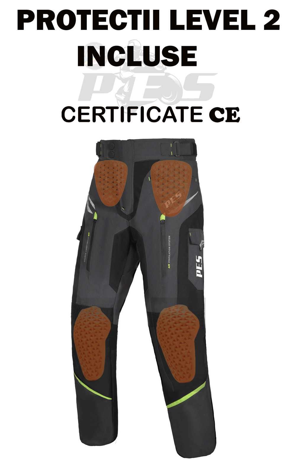 Pantaloni Moto PES 4 sezoane, protectii level 2 incluse, mesada iarna