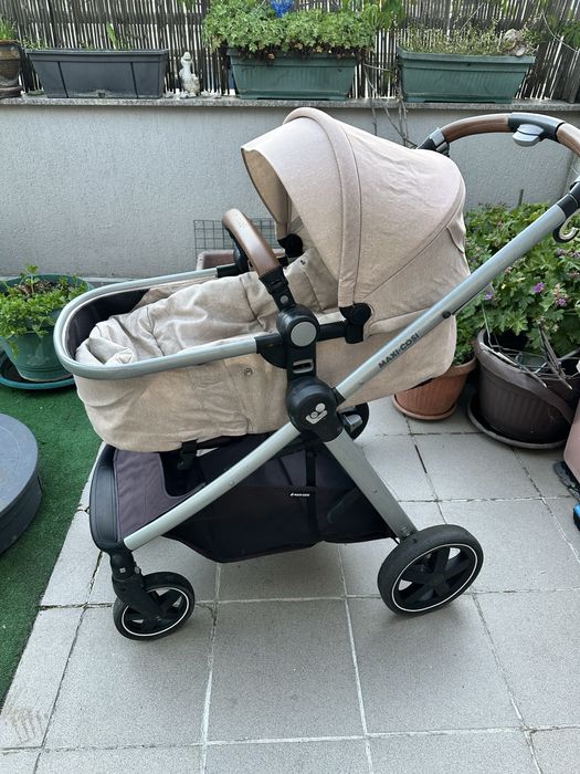 Детска количка Maxi-Cosi Zelia 3 в 1 + кошница за кола с база ISOFIX