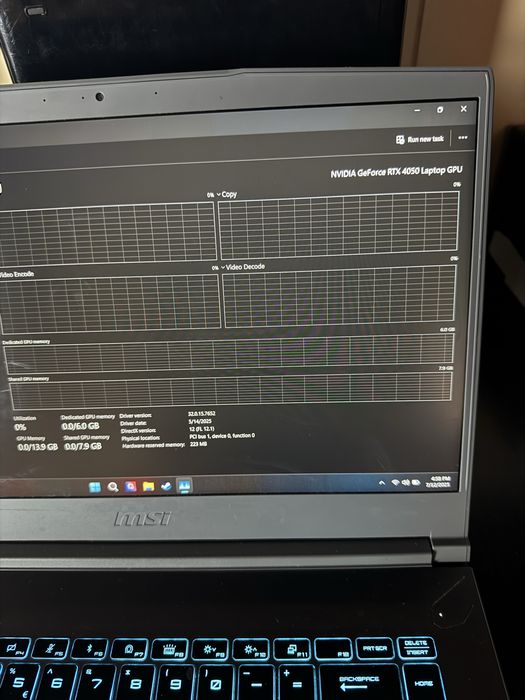 Laptop Gaming MSI THIN 15 B12VE 512gb NVIDIA GEFORCE rtx 4050 6gb