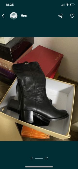Прода сапоги натуральная кожа размер 36-37
