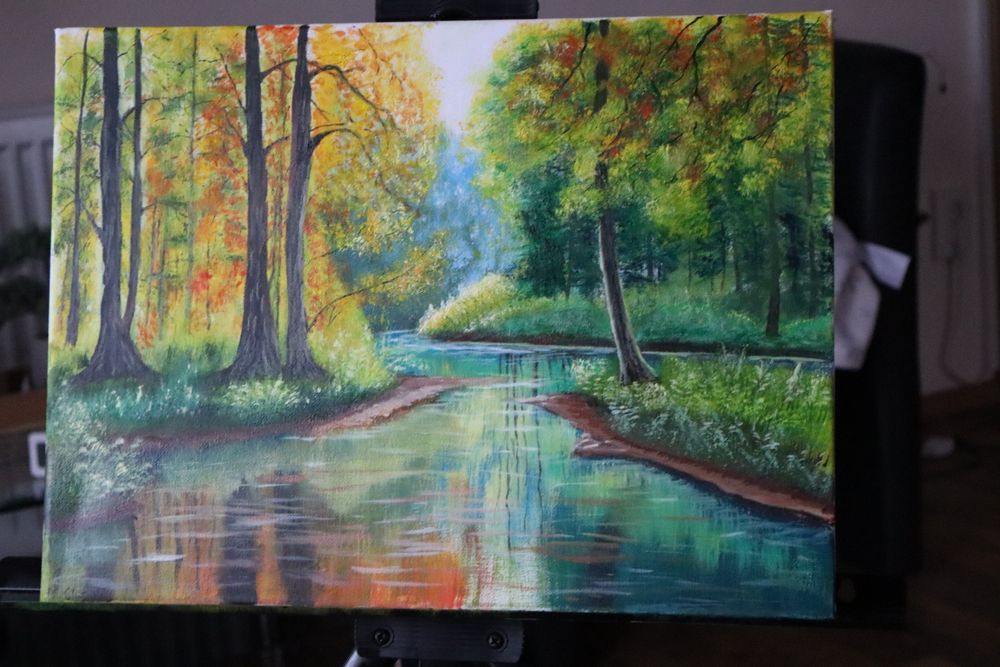 "Autumn River"- oil painting on canva