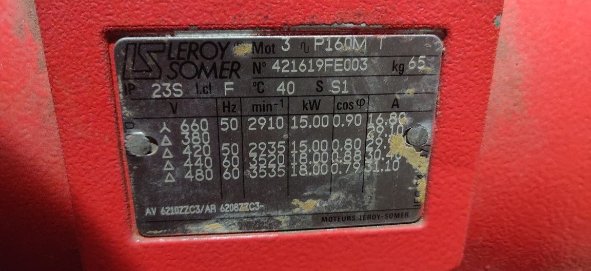 Motor electric trifazat 15kW, 2935rpm, 380V