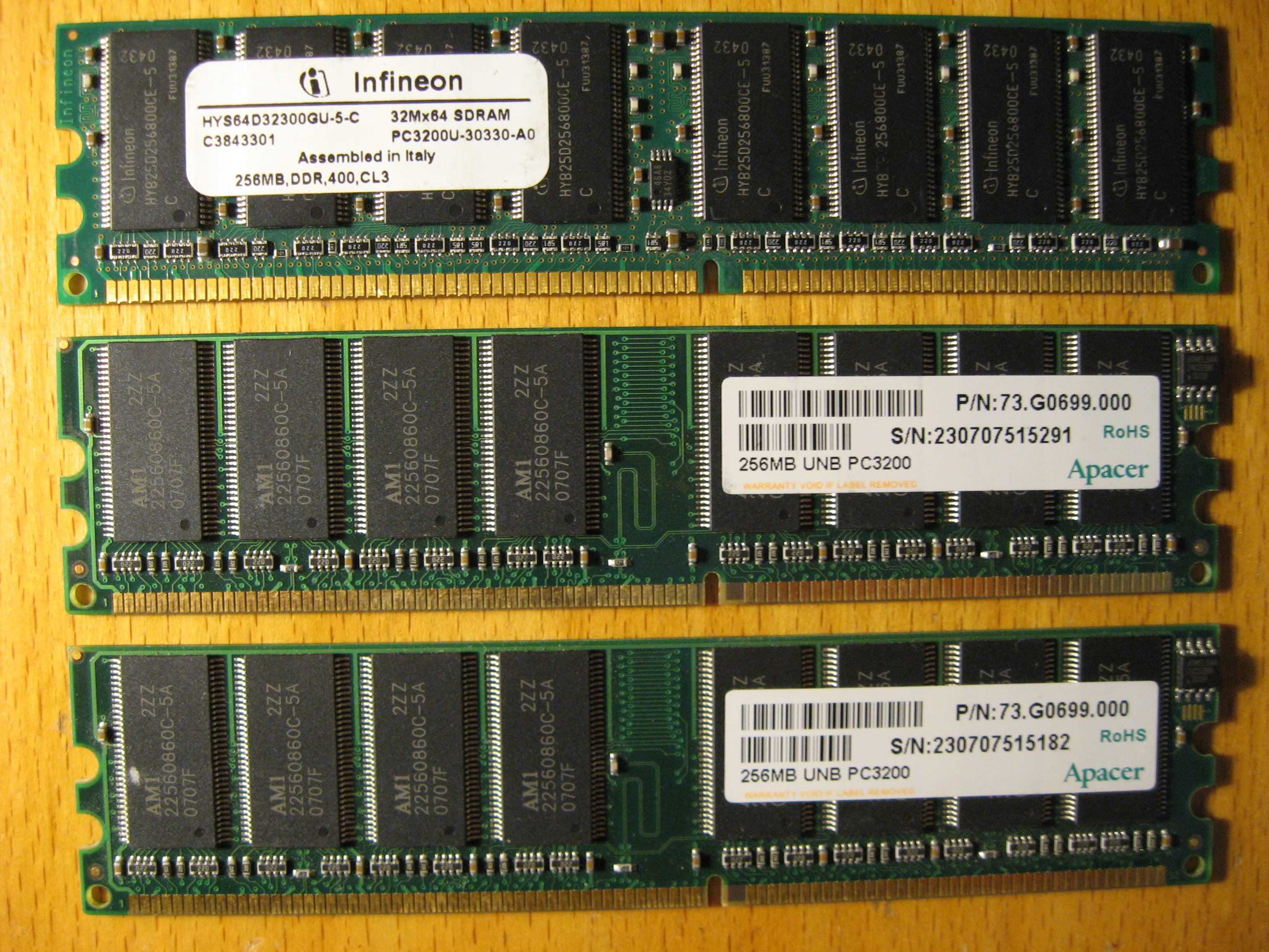 Memorii ram SDRAM - DDR - DDR2 (mai multe tipuri)