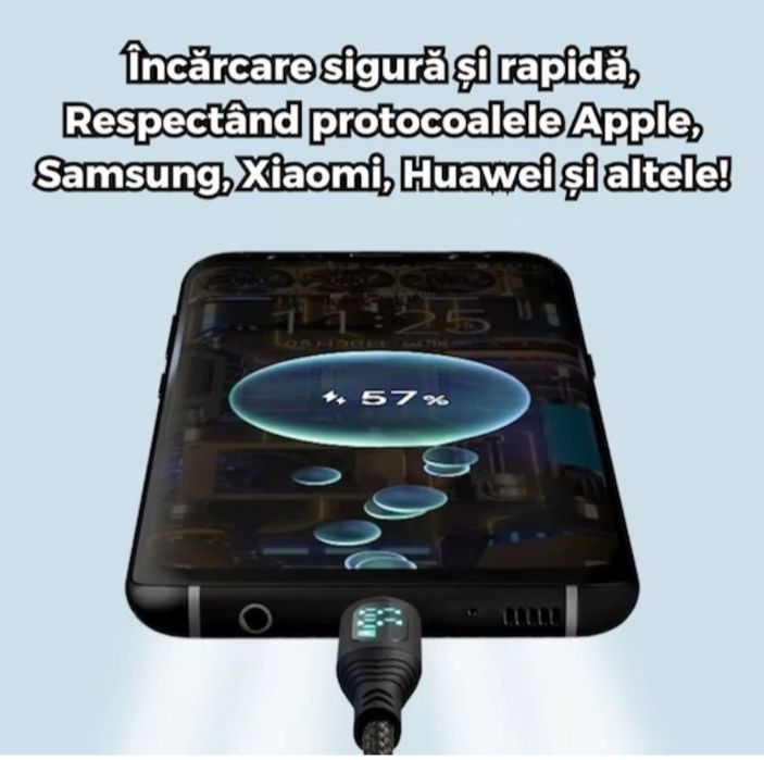 Cablu Date si Incarcare Rapida 66W,display fastcharge