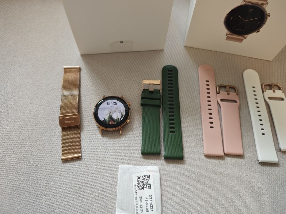 Huawei Watch GT 2 Golden Rose – смарт часовник с 4 каишки и зарядно