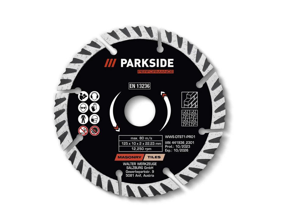 Disc diamantat 125 mm parkside Performance