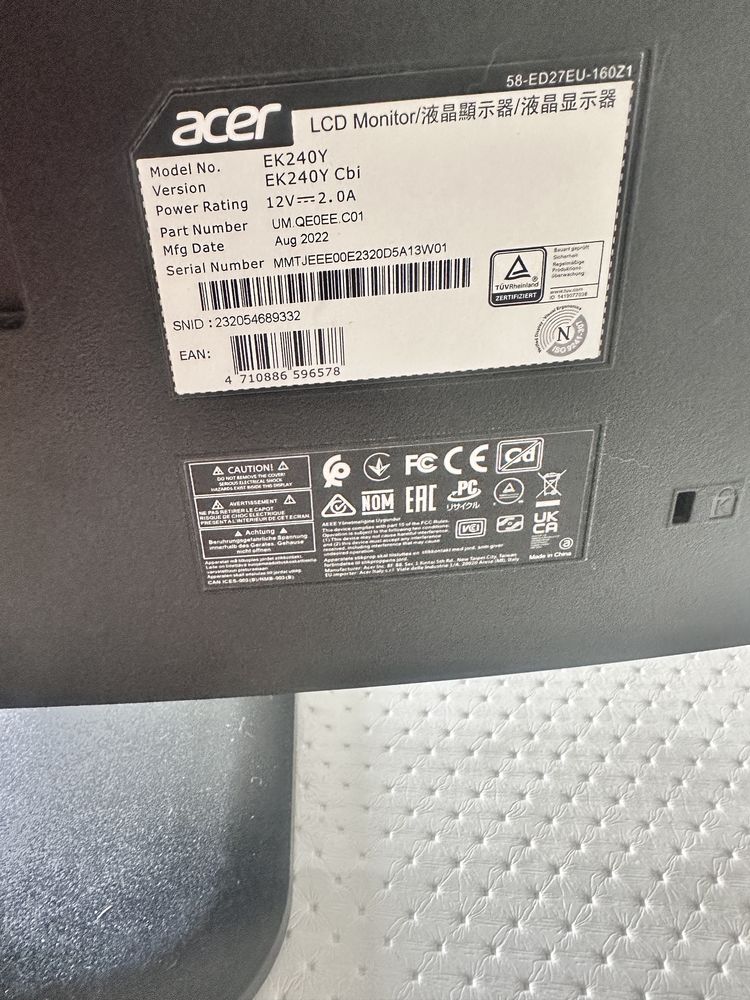 Продам монитор acer EK240Y в хорошем состоянии
