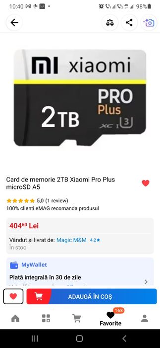 Memory Card Xiaomi Pro Plus, capacitate 2Tb, cu adaptor microSD