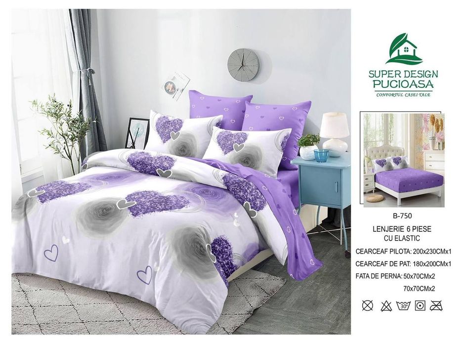 Lenjerii finet 6 piese complete cearceaf pe elastic !! 
Potrivit pt pa